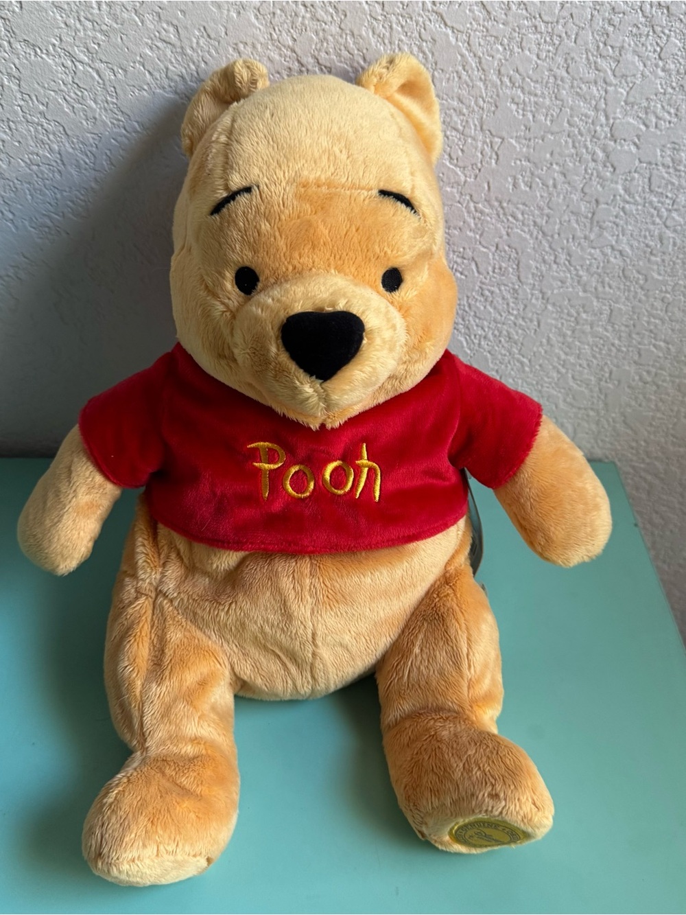 Winnie the Pooh Plush with Red Shirt Disney Store New